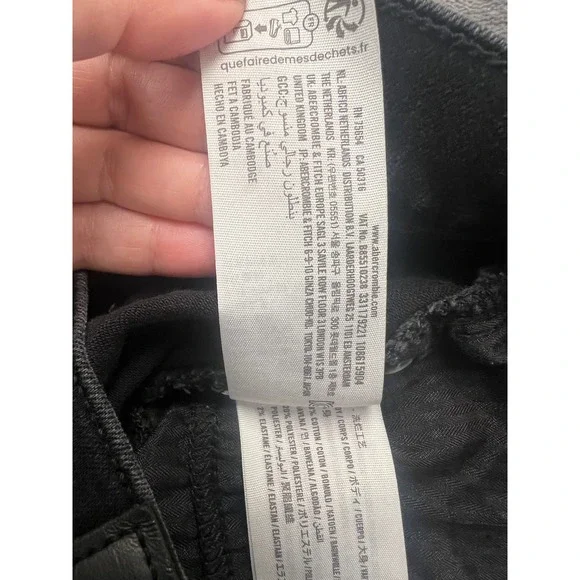 Hollister Athletic Skinny Jeans Mens 32x30 Black Distressed Advanced Stretch - Picture 8 of 10